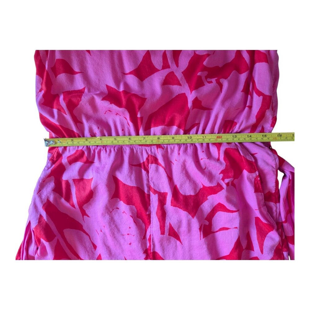 VINEYARD VINES | Tropical Floral Sleeveless Jumpsuit | Cuckoo Red Pink | Size 8 - Picture 12 of 14